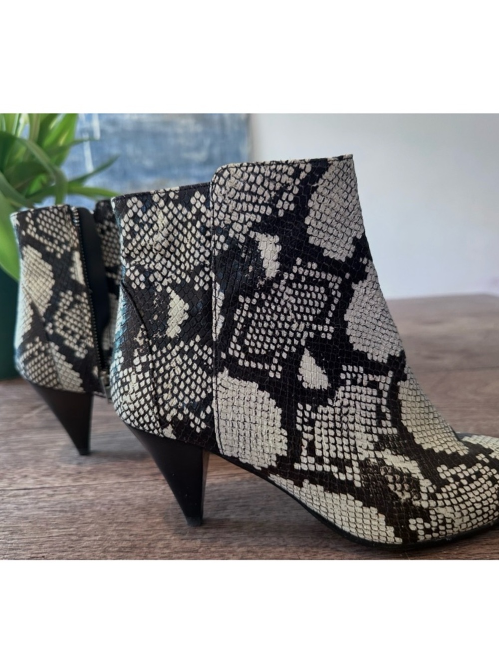 IRO Black and White Snake-Print Ankle Boots - Picture 11 of 11